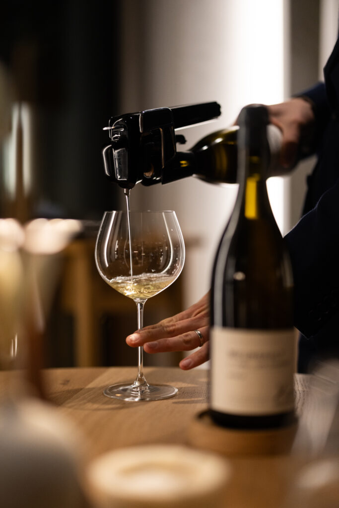 White wine poured with Coravin at Restaurant Syttende